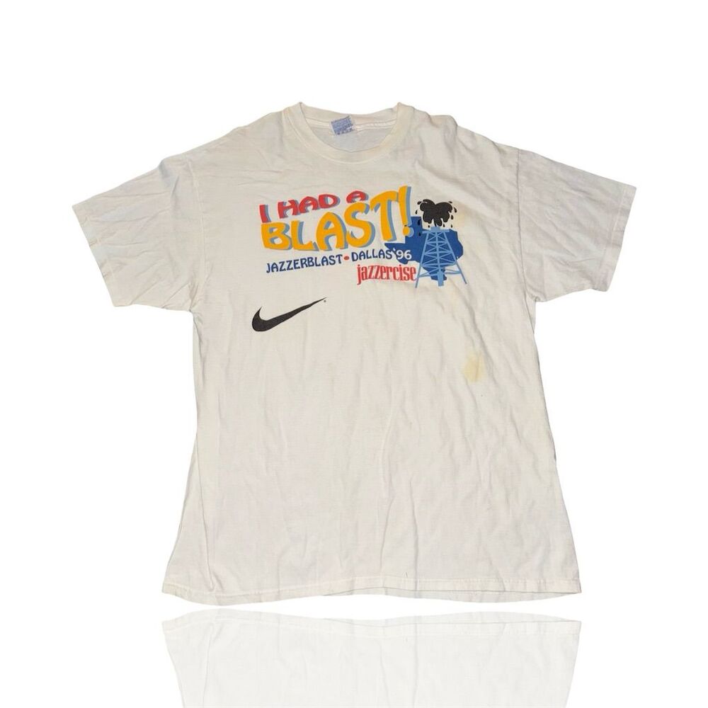 Vintage 1996 Nike Sponsored Jazzercise T-Shirt XL Multicolor "I Had a Blast!"